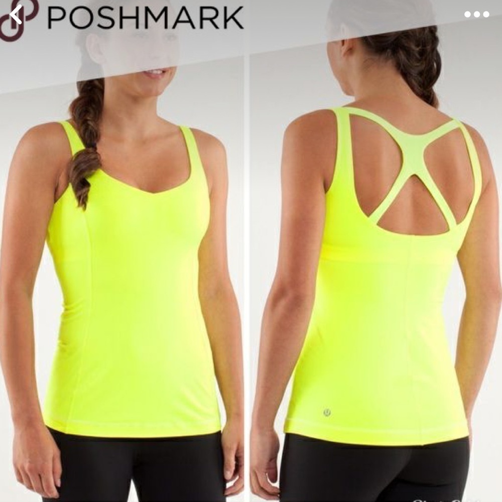 🔥Lululemon Optimal Tank * Size 6 * Ray, double straps bright yellow